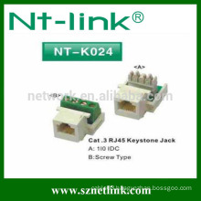 High Quality screw type cat3 rj45 keystone jack